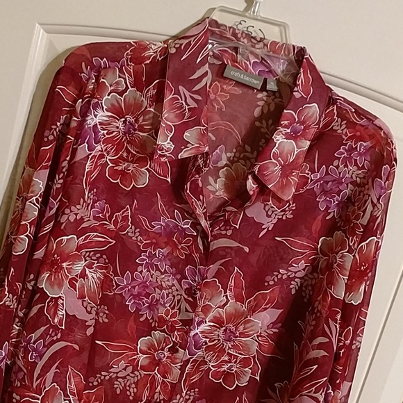 Croft & barrow semi sheer long sleeve top - Picture 2 of 6